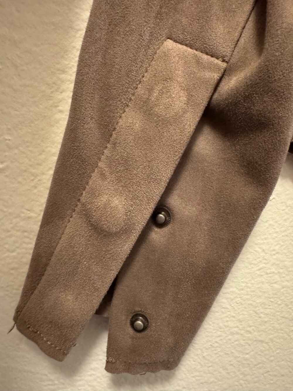 KUT from the Kloth Tayanita Faux Suede Draped Jacket Taupe M - Picture 5 of 6